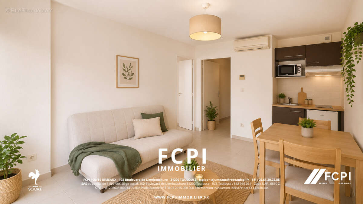 Appartement deux pièces 34 m2 - CORNEBARRIEU - photo 2