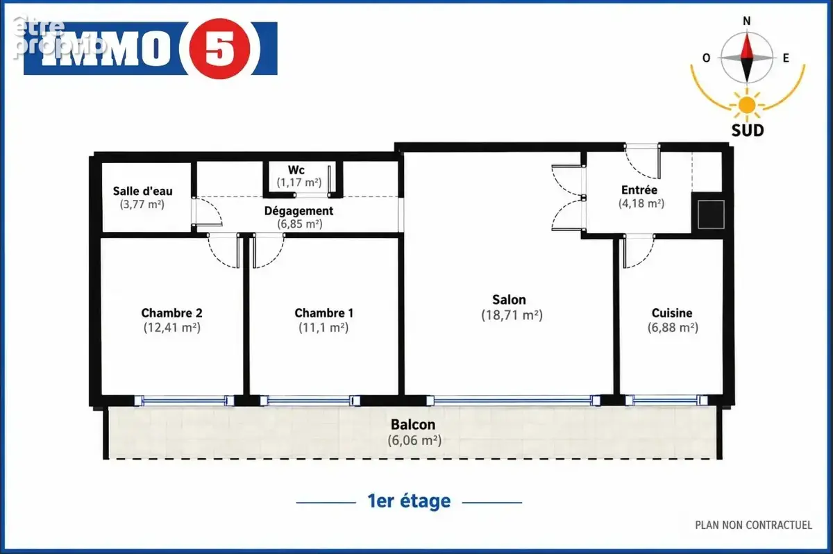 Bel appartement 3 pièces – 64,87 m² – balcon, cave et parking - photo 2