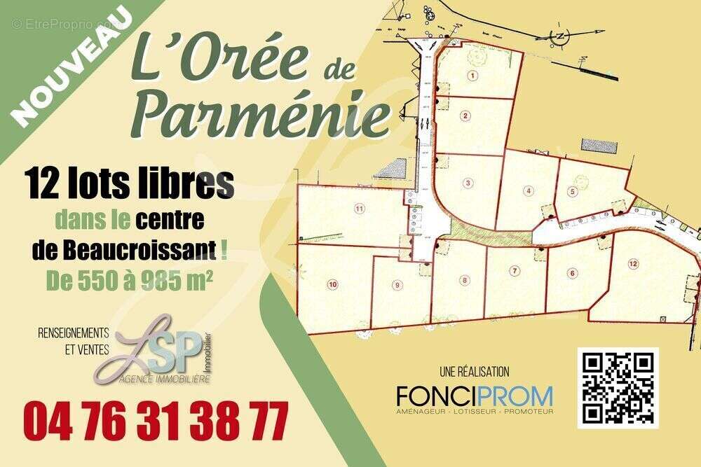 Terrain viabilisé (Lot 12) - Terrain à BEAUCROISSANT