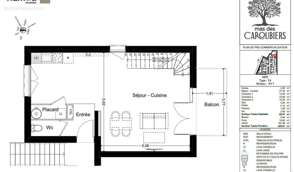 Perpignan centre : maison 4 pieces - 3 faces - parking - photo 4