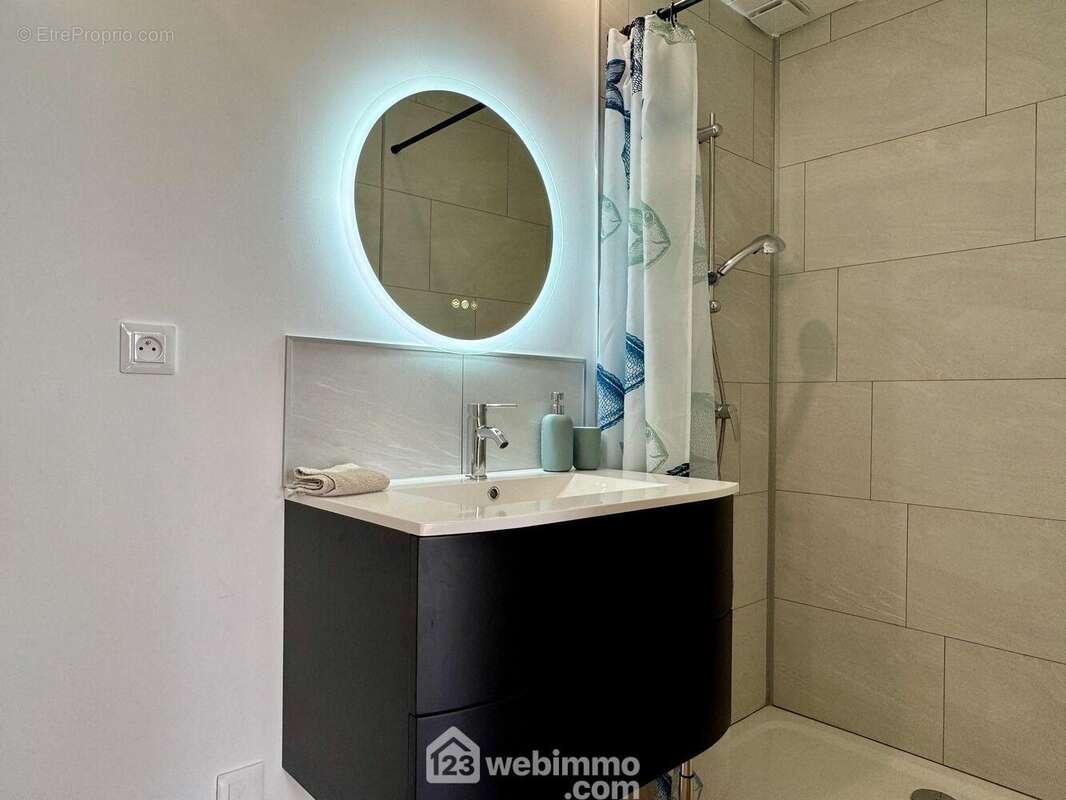 Attenante, la salle d'eau et WC. - Appartement à CHASSENEUIL-DU-POITOU