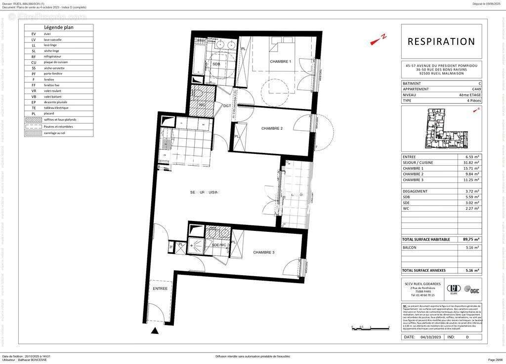 Appartement à RUEIL-MALMAISON