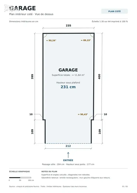 Garage Fermé - Pour véhicule de gabarit citadine - Beausoleil Av de Villaine - photo 2