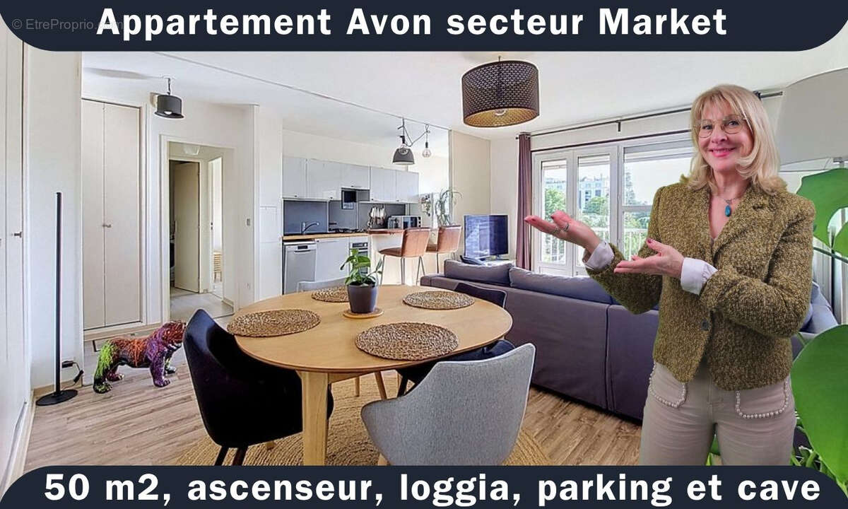 Appartement 2 pièces d'environ 51 m² dernier étage ascenseur  loggia cave stationnement en sous-sol triangle d'or d'avon - photo 11