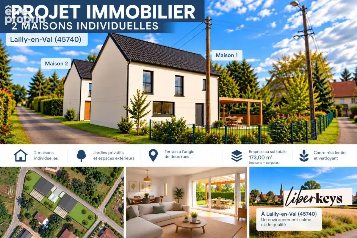 À vendre – terrain de 860 m² avec permis de construire accordé pour 2 maisons à lailly-en-val (45740) - photo 1