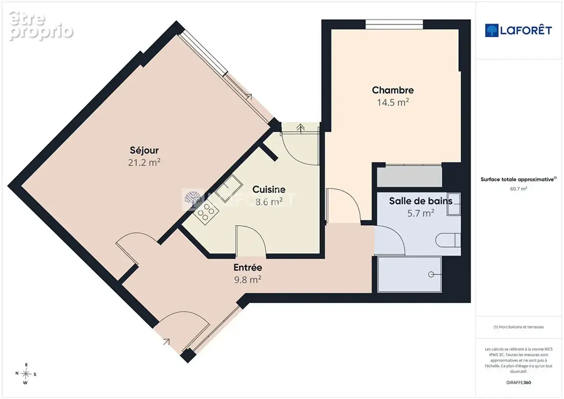Appartement Quimper  type 2 de 49.65m2 - photo 9
