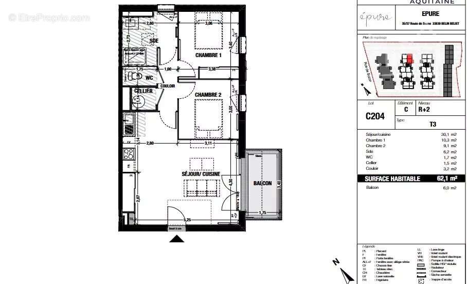 Appartement à BELIN-BELIET