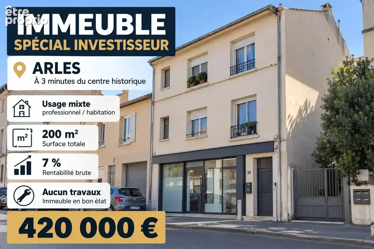 Arles Immeuble de rapport mixte habitation-professionnel 200 m² - photo 2