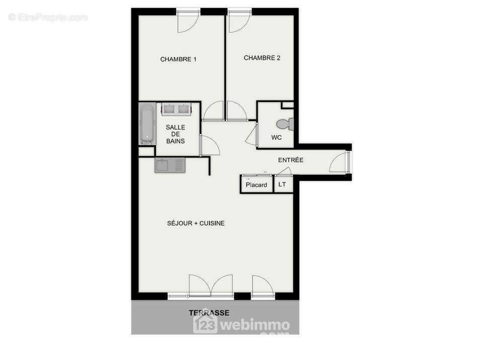 Appartement T3 de 70,79 m2 avec terrasse, - Appartement à POITIERS