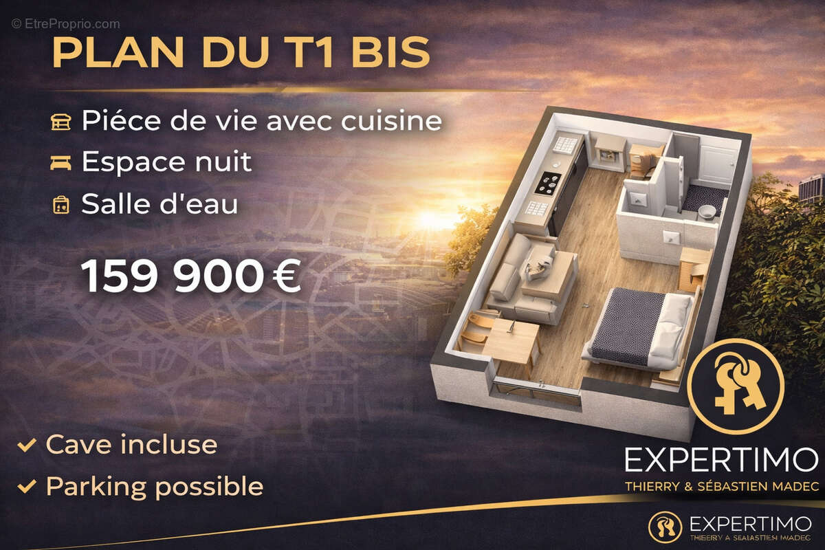 Brest St-Michel   T1 bis avec jardin privatif - photo 3