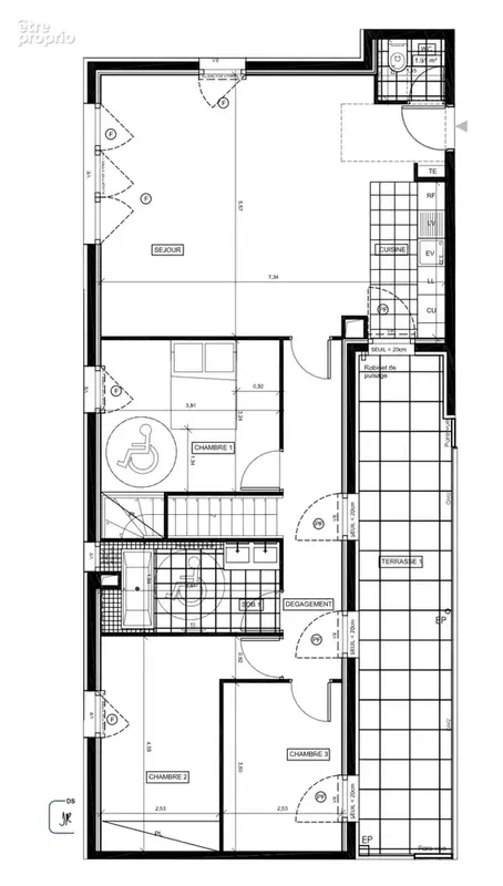 CHAVILLE CENTRE (92)- Superbe duplex familial 115 m², dernier étage, terrasses et vue dégagée - photo 14