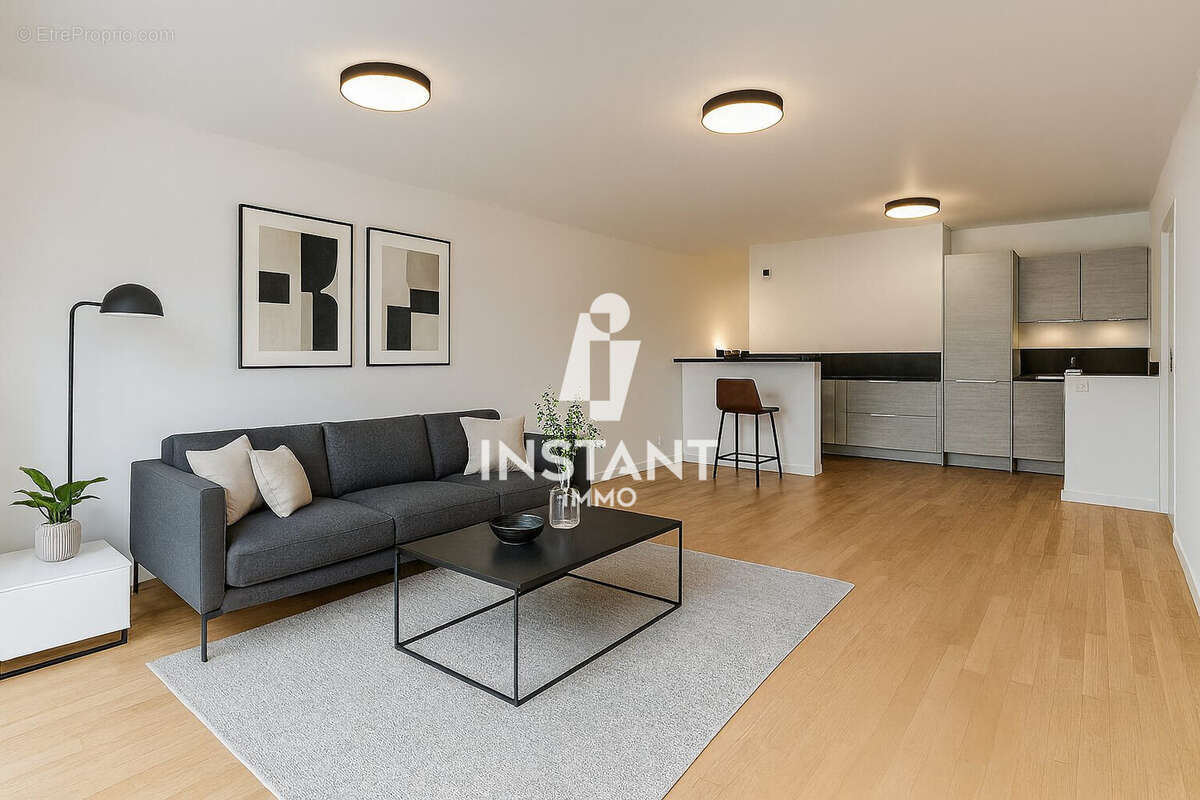 Salon/Cuisine IA - Appartement à ASNIERES-SUR-SEINE