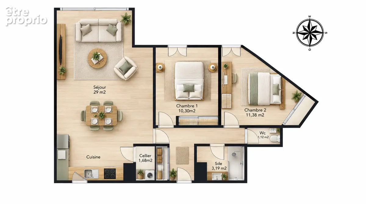 Appartement La Rochelle 3 pièce(s) 63 m2 - photo 10