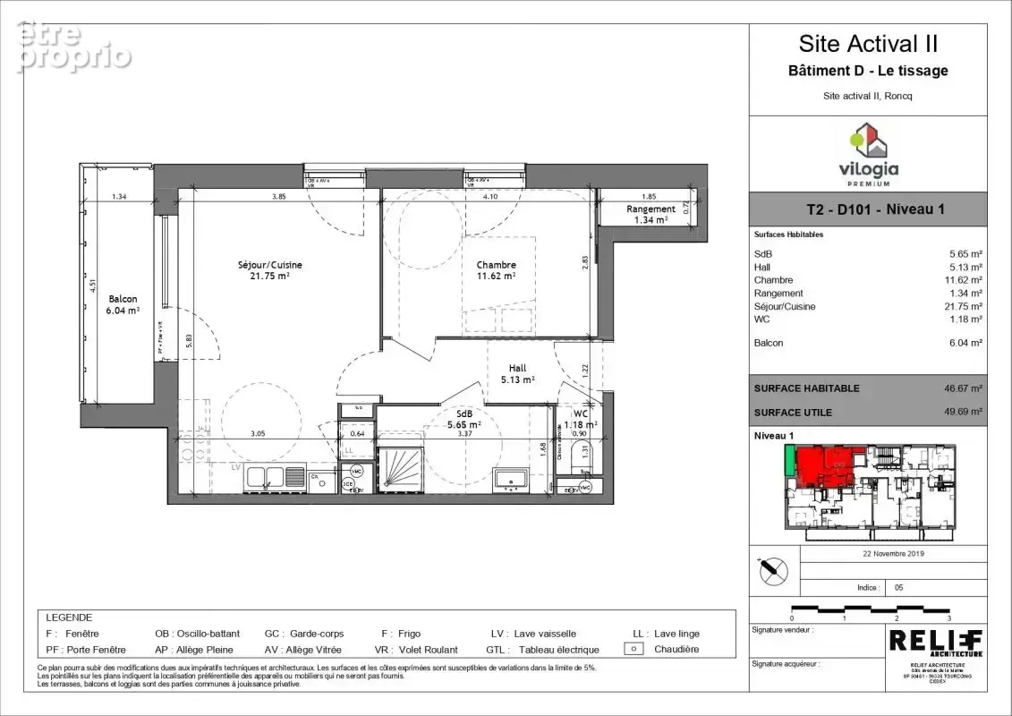 Appartement 2 pièces de 46 m² - photo 5