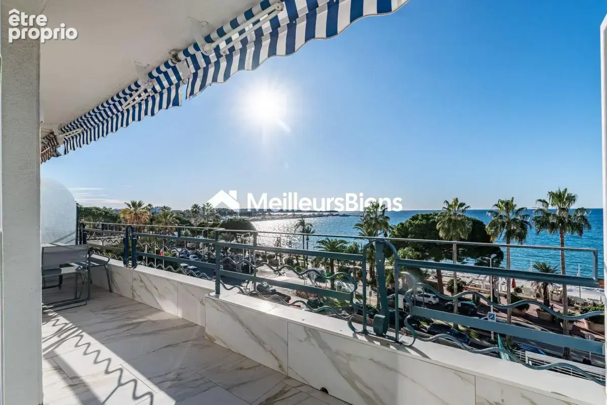 Cannes-Croisette, superbe appartement 4ème étage : 2 chambres, terrasse, vue mer - photo 12