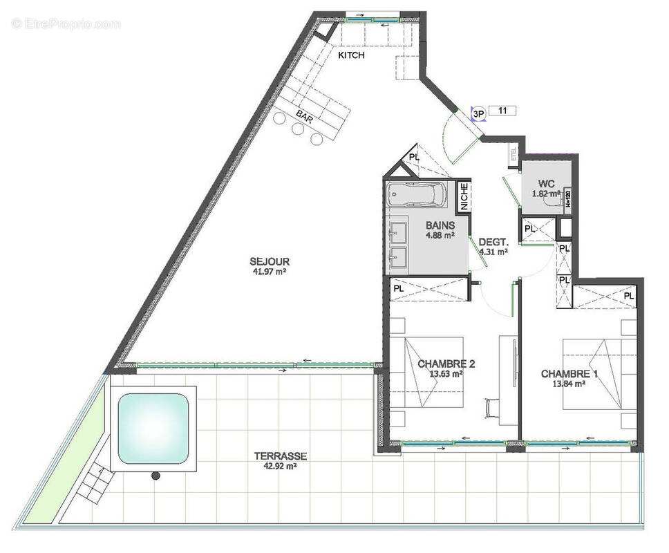 Appartement à LA TURBIE