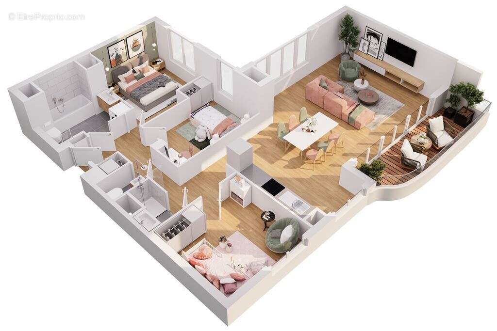 Clichy 92110 - berges de seine - appartement - 100 m² - 3 chambres - balcon - parking - photo 2