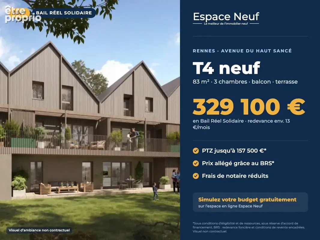 Appartement 4 pièces 83 m² · à Rennes · 83 m² · 329 100 €