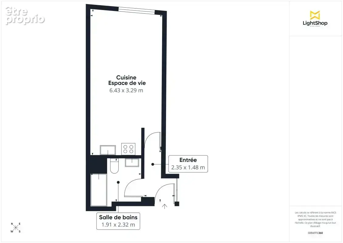 Studio meublé de 29 m² - Quartier Gambetta - Rue de la Cour des Noues, Paris 20e - photo 3