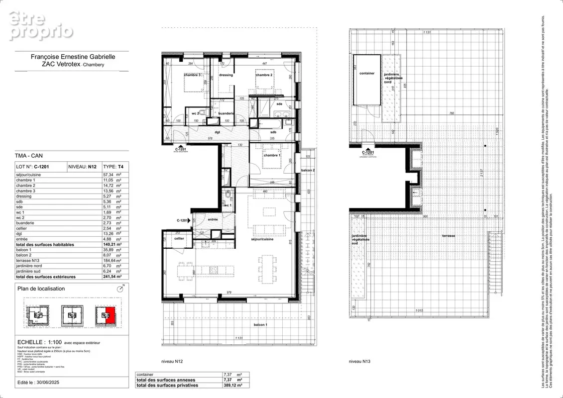 Chambéry - Penthouse d'exception en attique - 140m2 - Rooftop panoramique de 185 m2 - 3 garages - photo 20