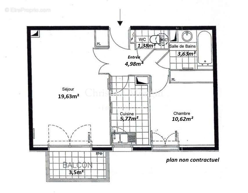 2 Pièces 46m2 à vendre avec balcon et parking en sus. RUEIL-MALMAISON - photo 14