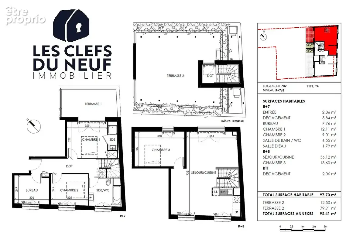Appartement Toulouse 4 pièces de 91m² + 43m² de Terrasses + 2 Parkings sous-sol ! CROIX-DE-PIERRE - photo 9