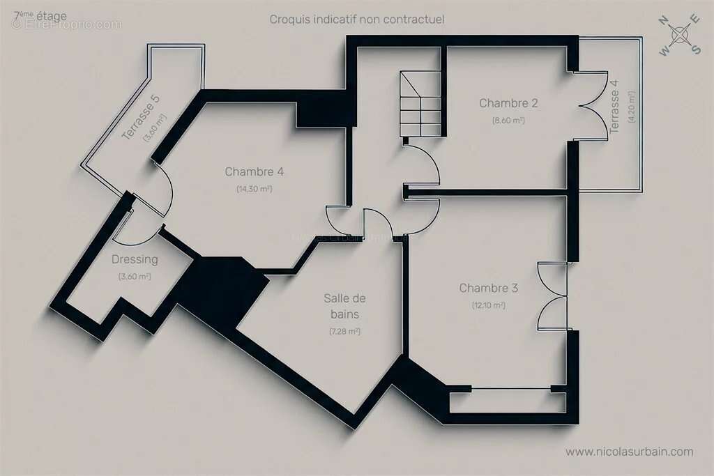 Duplex familial de 110 m² au dernier étage avec cinq terrasses, - photo 13