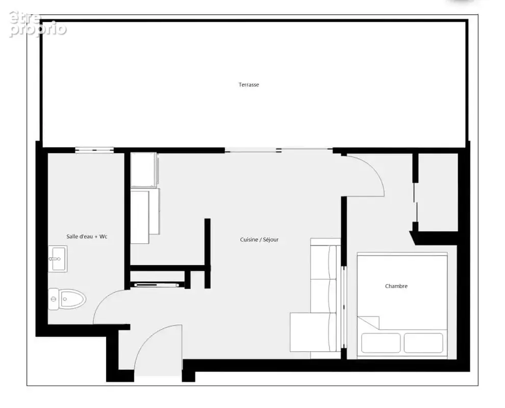 T2 de 34 m² avec grande terrasse de 23 m² au dernier étage avec ascenseur - photo 10