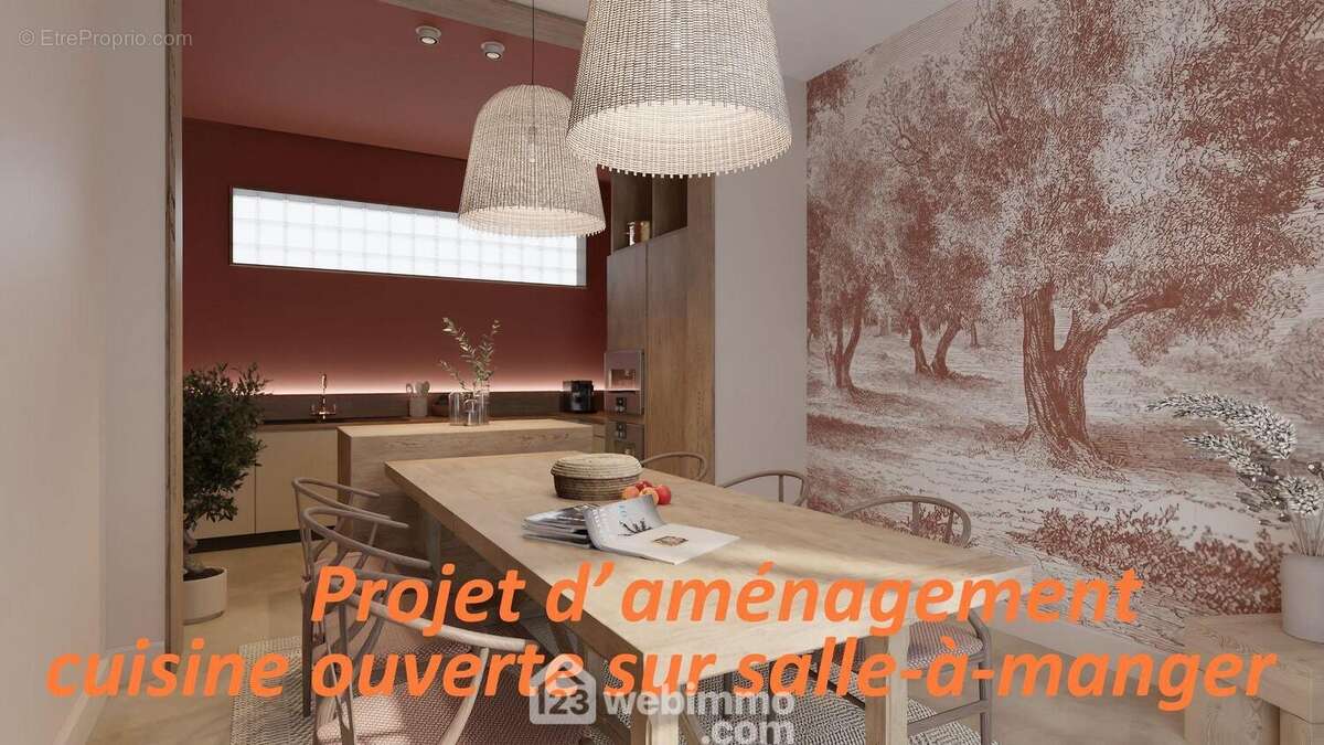 Le projet d'aménagement cuisine ouverte sur salle-à-manger - Maison à AVIGNON