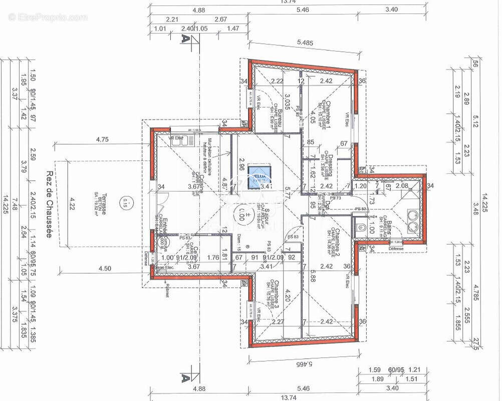 Plan maison Tramoyes - Maison à TRAMOYES