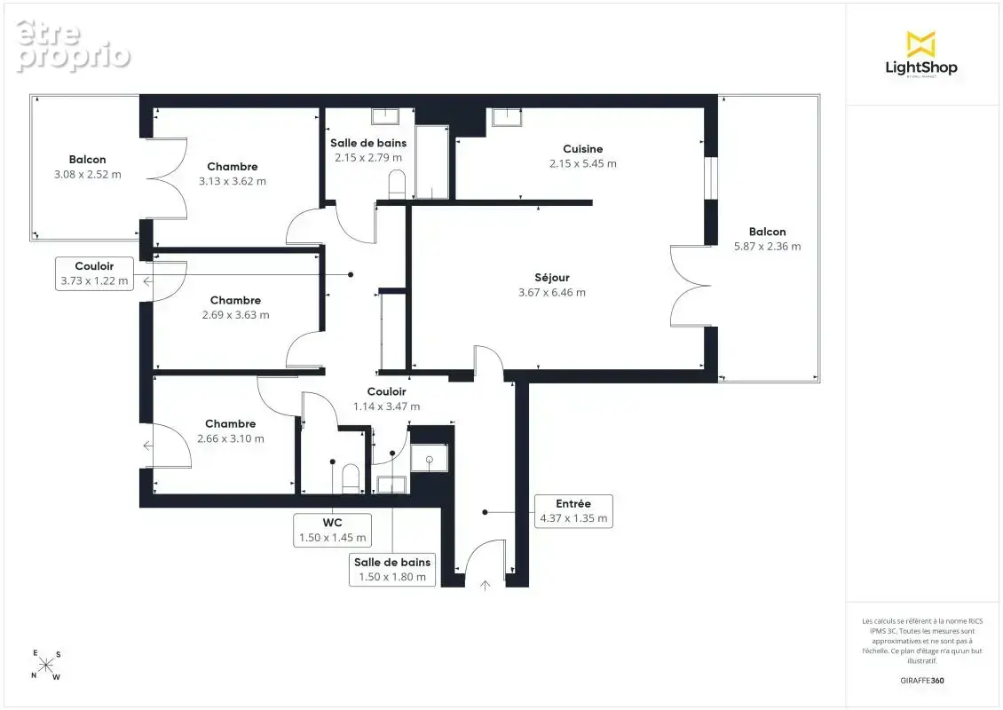 Superbe appartement T4 avec deux terrasses et parking, exposé sud-ouest, Rue de la Faïencerie, Bordeaux - photo 17