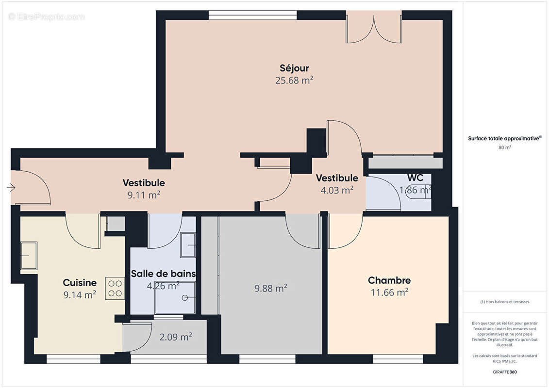 Appartement  t3  climatise 76m2 avec ascenseur  cave et parking securise  hyper centre  valence 26000 - photo 10