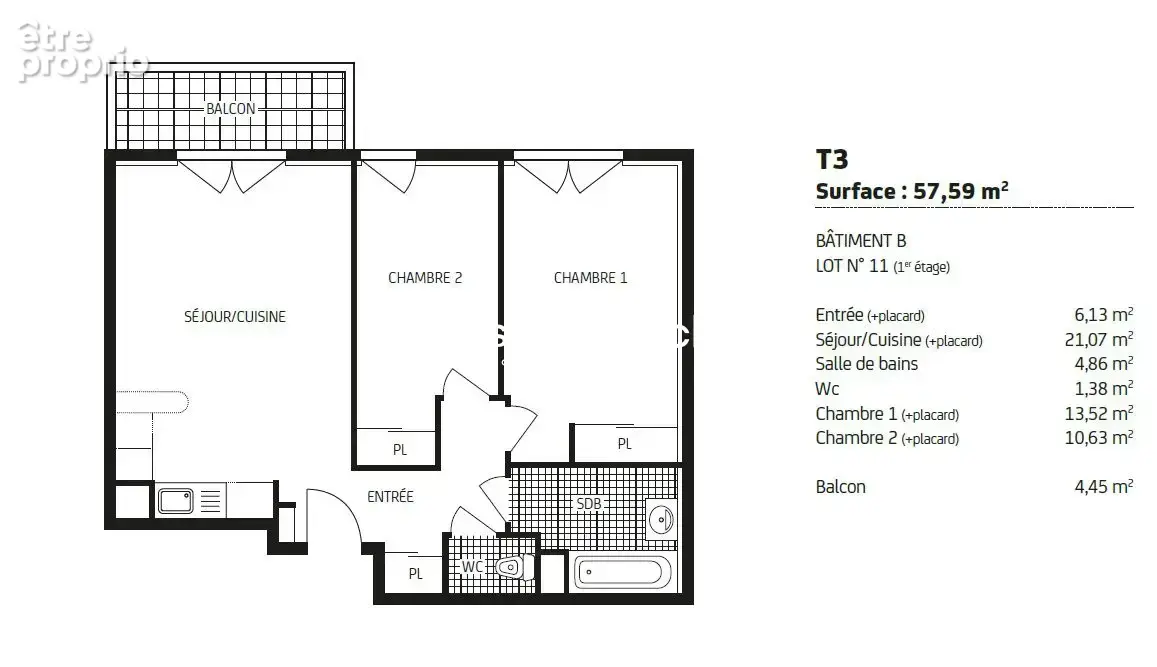 Appartement 3 pièces 58 m² à vendre à Poitiers (86000) - photo 2