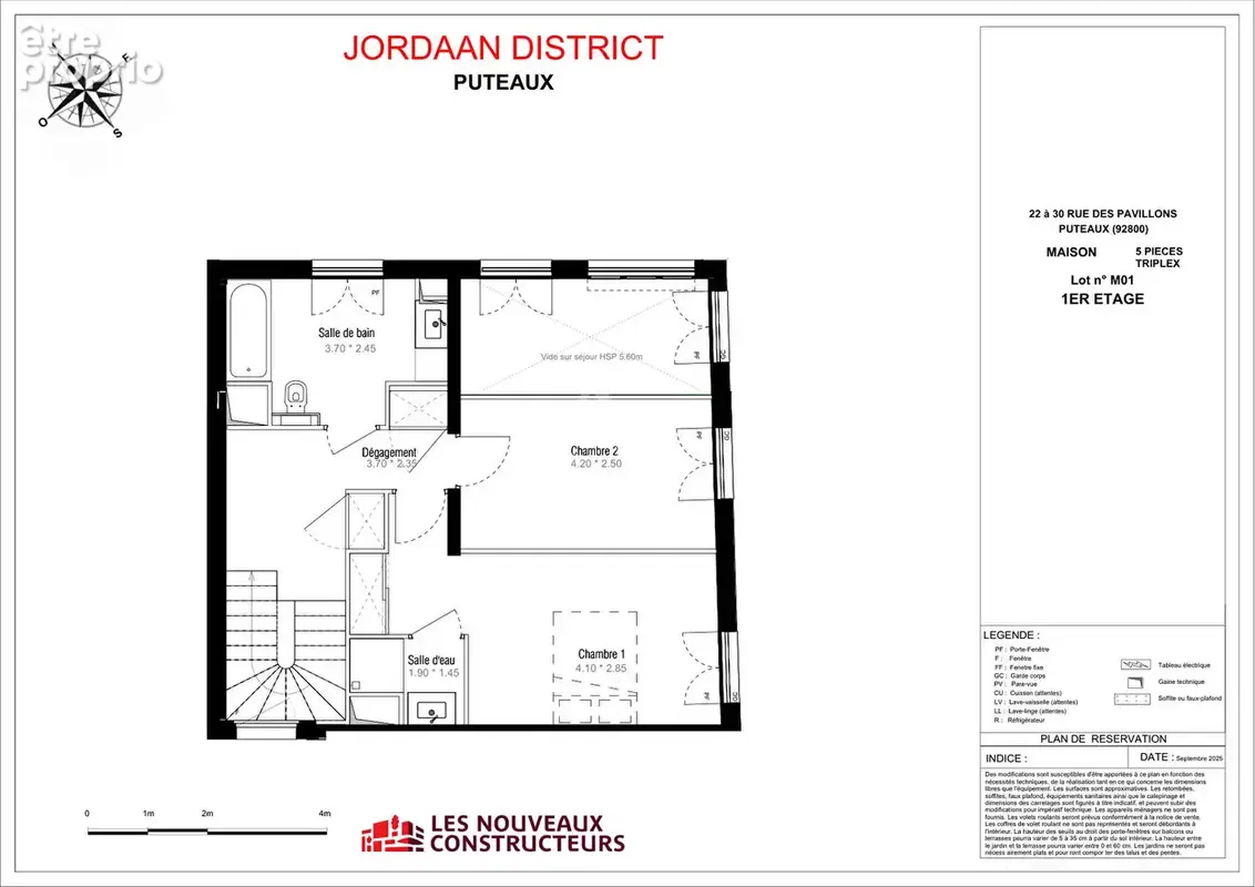 Puteaux - Maison neuve T5 en triplex, 136,50 m², jardin et terrasse - photo 7