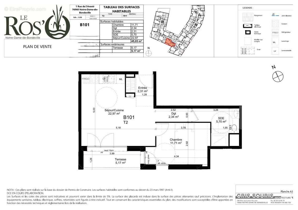 Appartement à NOTRE-DAME-DE-BONDEVILLE