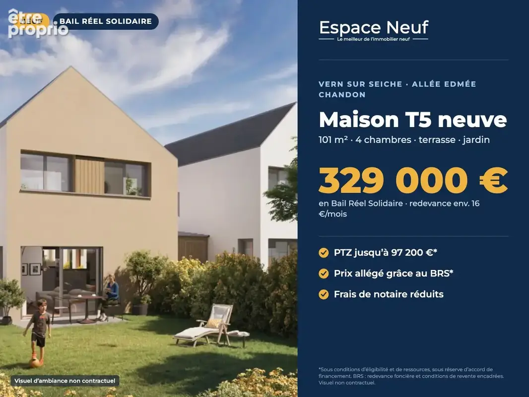 Maison 5 pièces 101 m² · à Vern-sur-Seiche · 101 m² · 329 000 €