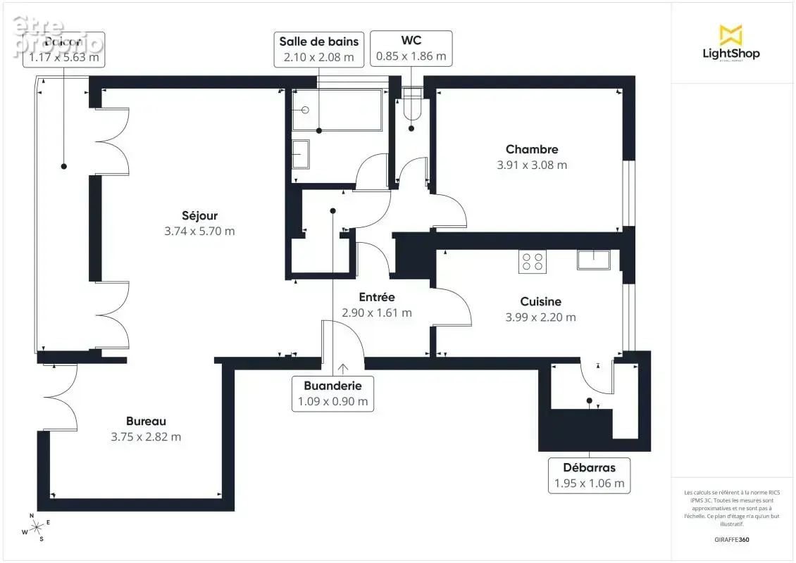 Superbe appartement T3 70 m² avec balcon et garage - Rue Mestre, Bordeaux - photo 17