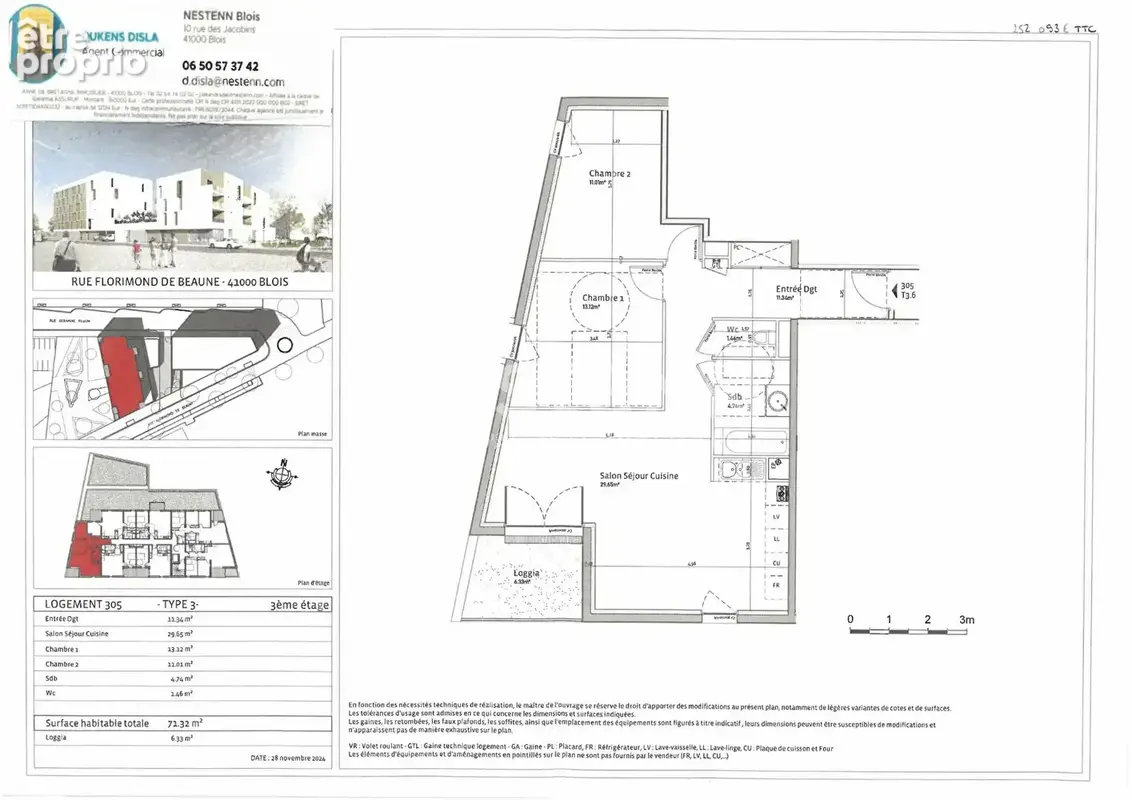Appartement 3 pièces neuf à vendre à Blois - Secteur Gare, dernier étage avec balcon - photo 2