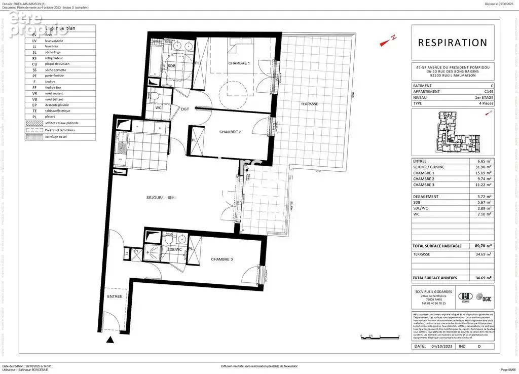 Appartement à RUEIL-MALMAISON