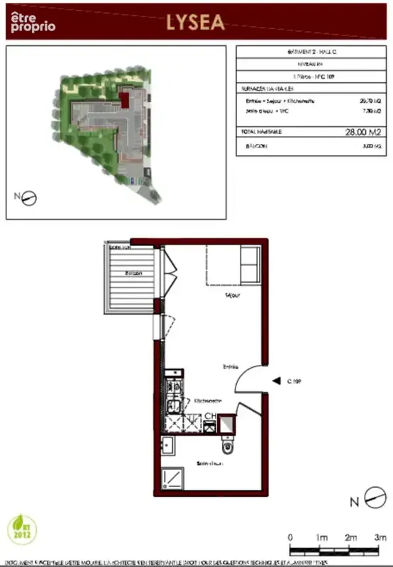 À vendre Studio de 28 m² vendu loué  Idéal investissement locatif - photo 2