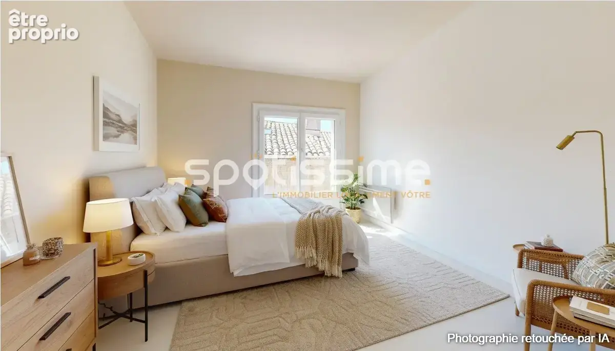 Pomérols  maison de village t3 90 m²  balcon  vue sur les toits et le clocher - photo 5