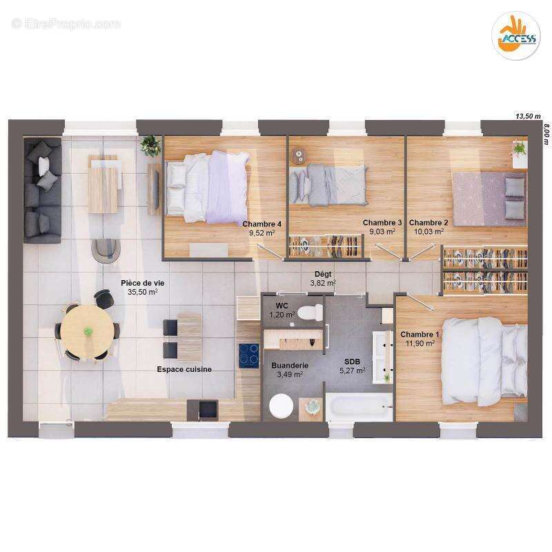 Maison 6 pièces 90 m2 - photo 3