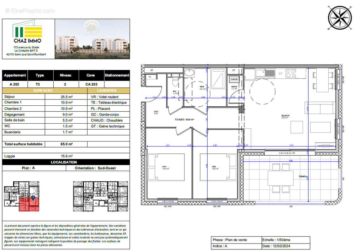 Appartement à LE COTEAU