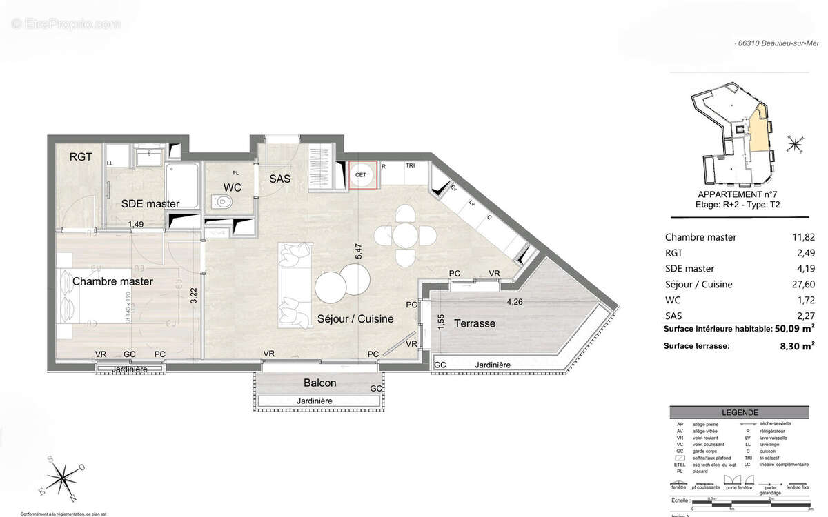 Appartement à BEAULIEU-SUR-MER