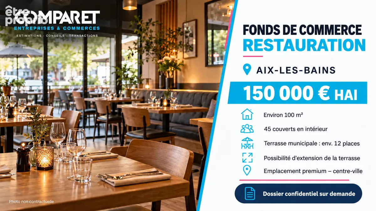 Fonds de commerce restauration ? aix-les-bains - photo 2