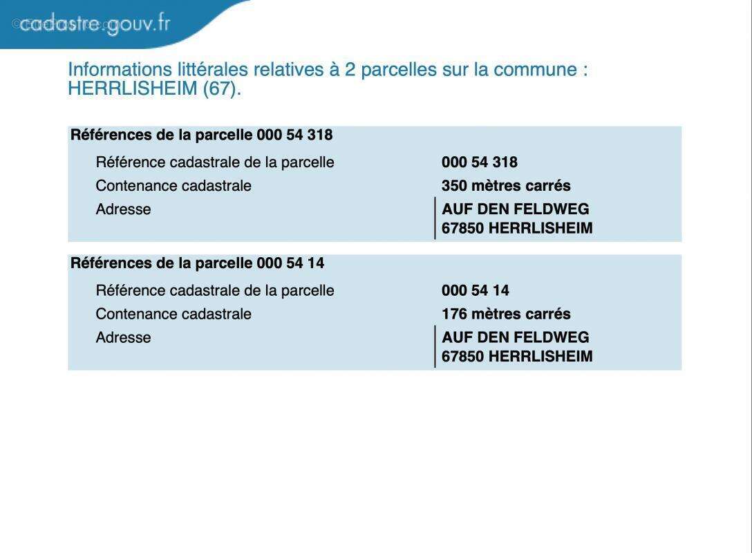 Terrain à HERRLISHEIM