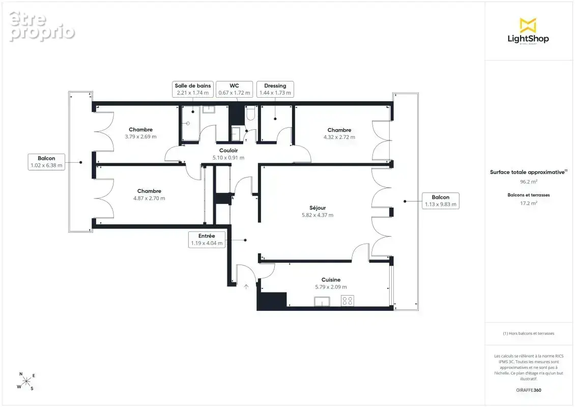 Appartement familial de 94m2 de 3 chambres avec balcon - photo 17