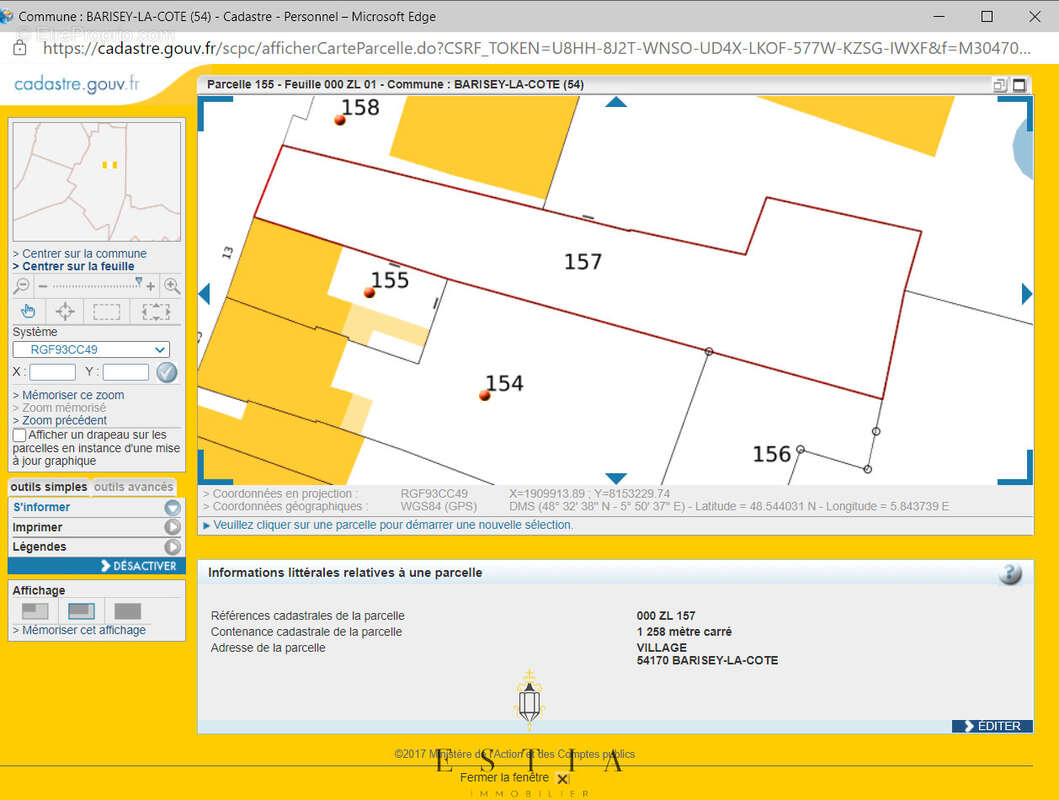 Terrain à BARISEY-LA-COTE