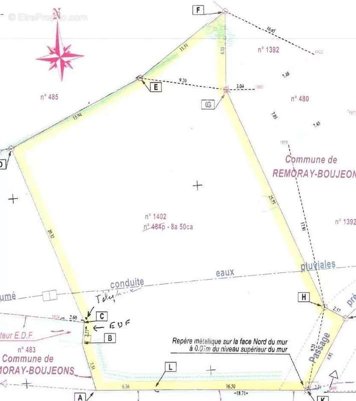 Terrain à REMORAY-BOUJEONS