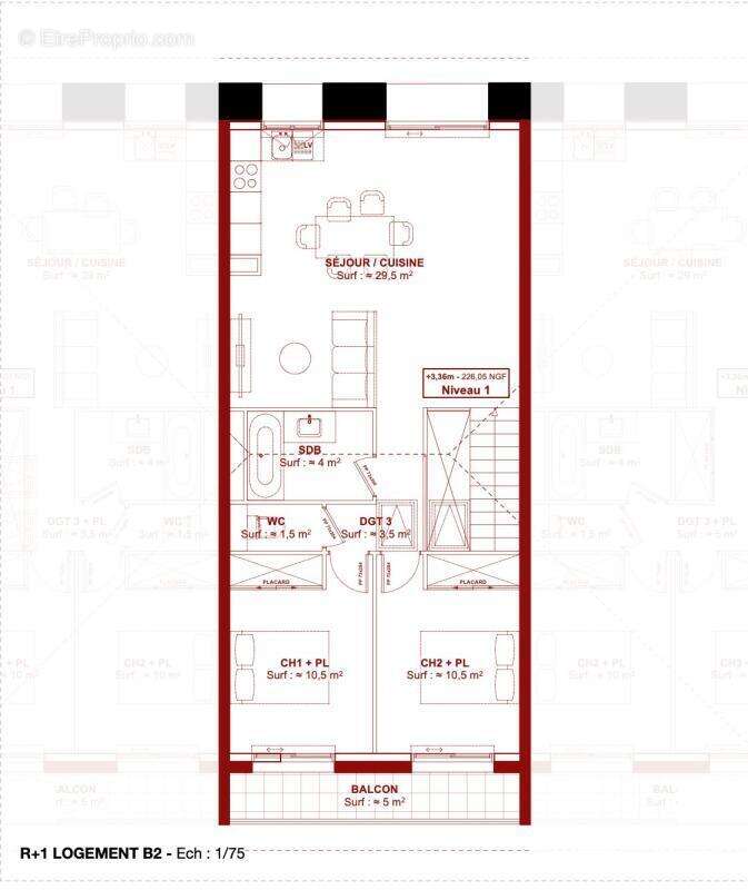 MAISON DE 108 m² – VOLUME & MODERNITÉ À FRONTONAS Le plus grand lot de la résidence  Jardin & Garage - photo 7